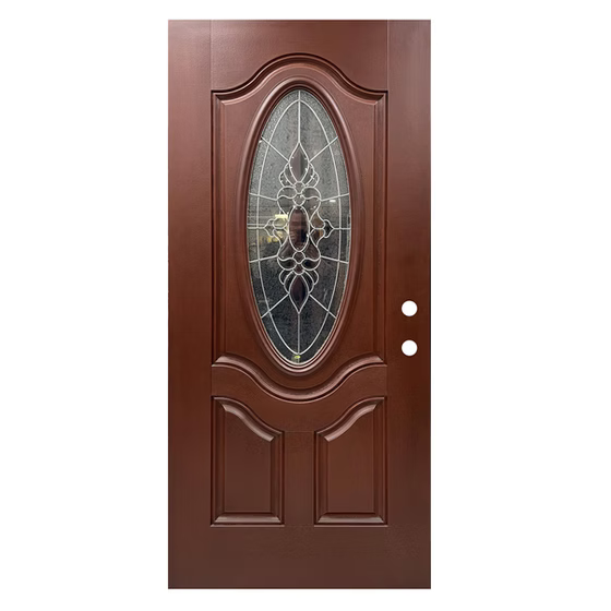FB-2POV-800E Fiberglass Door w. Mahogany Finish Main image