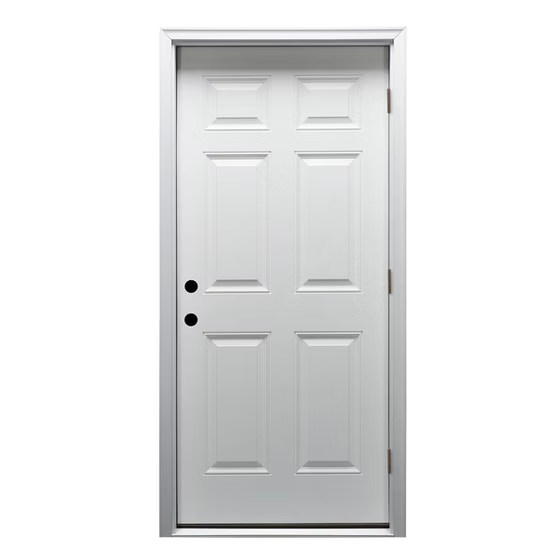 6 panel White Steel Door
