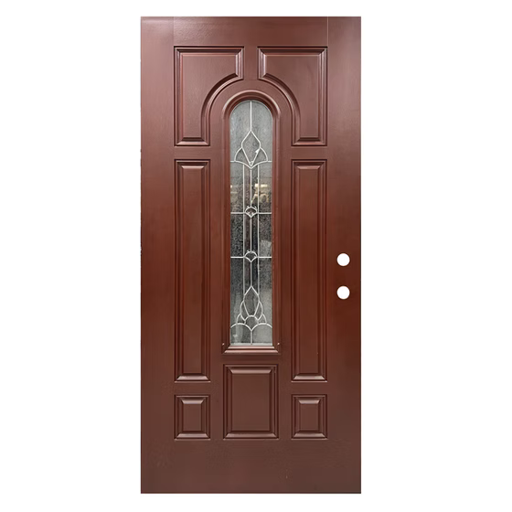 8PM2 Fiberglass Door w. Mahogany Finish