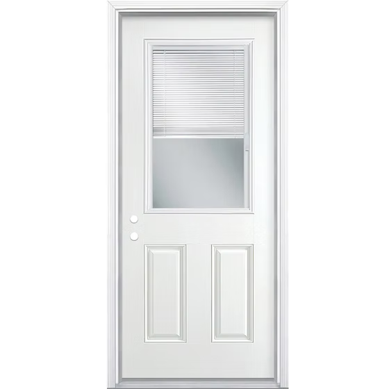 Half Blind White Steel Door