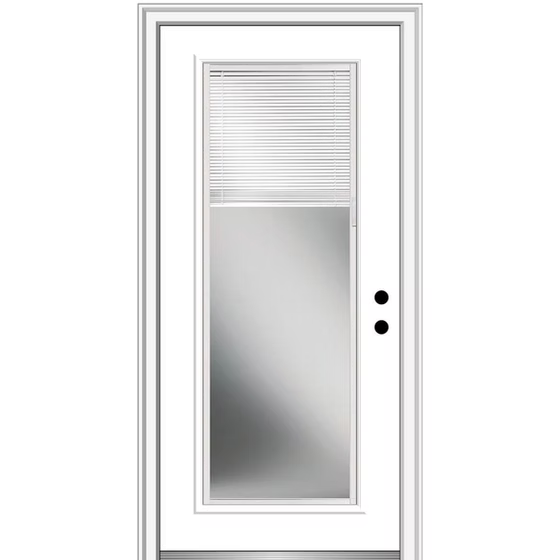Full Blind White Steel Door