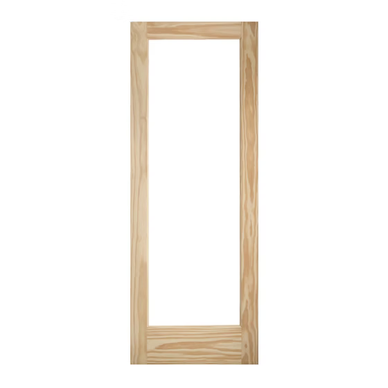 1 Lite Pine Clear Glass French Door