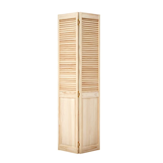 Pine Half Louver Bi-fold Door