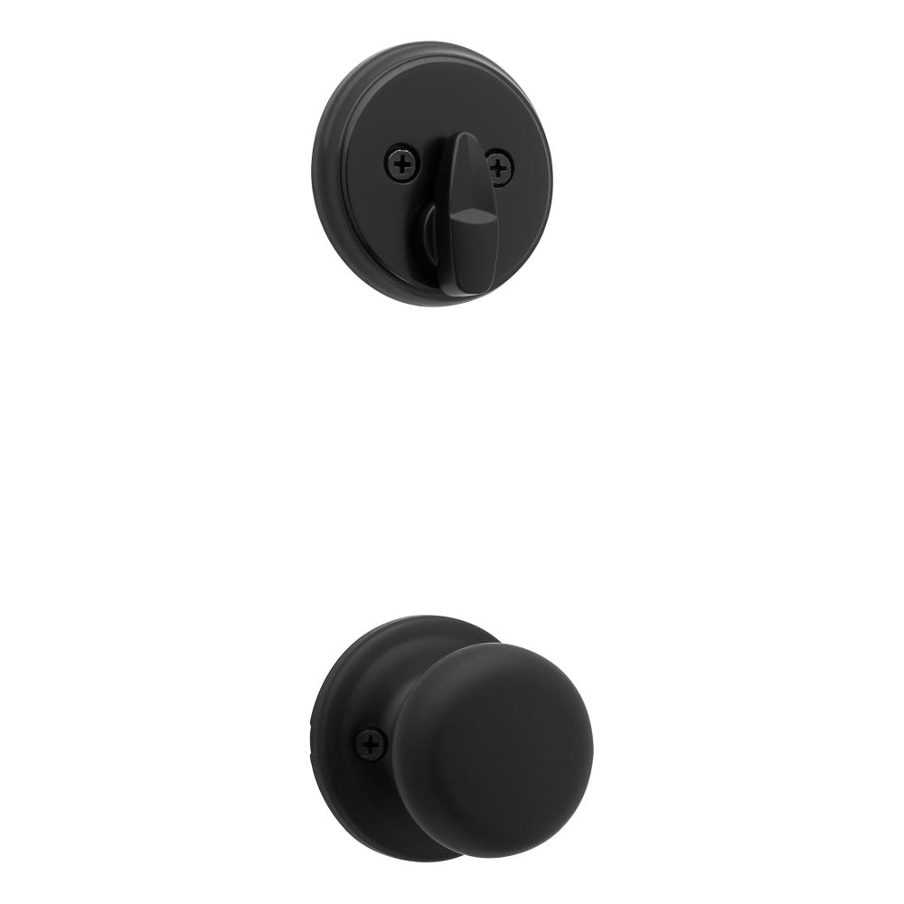 Kwikset 971H-514 Single Cylinder Interior Hancock Knob Trim Matte Black Finish