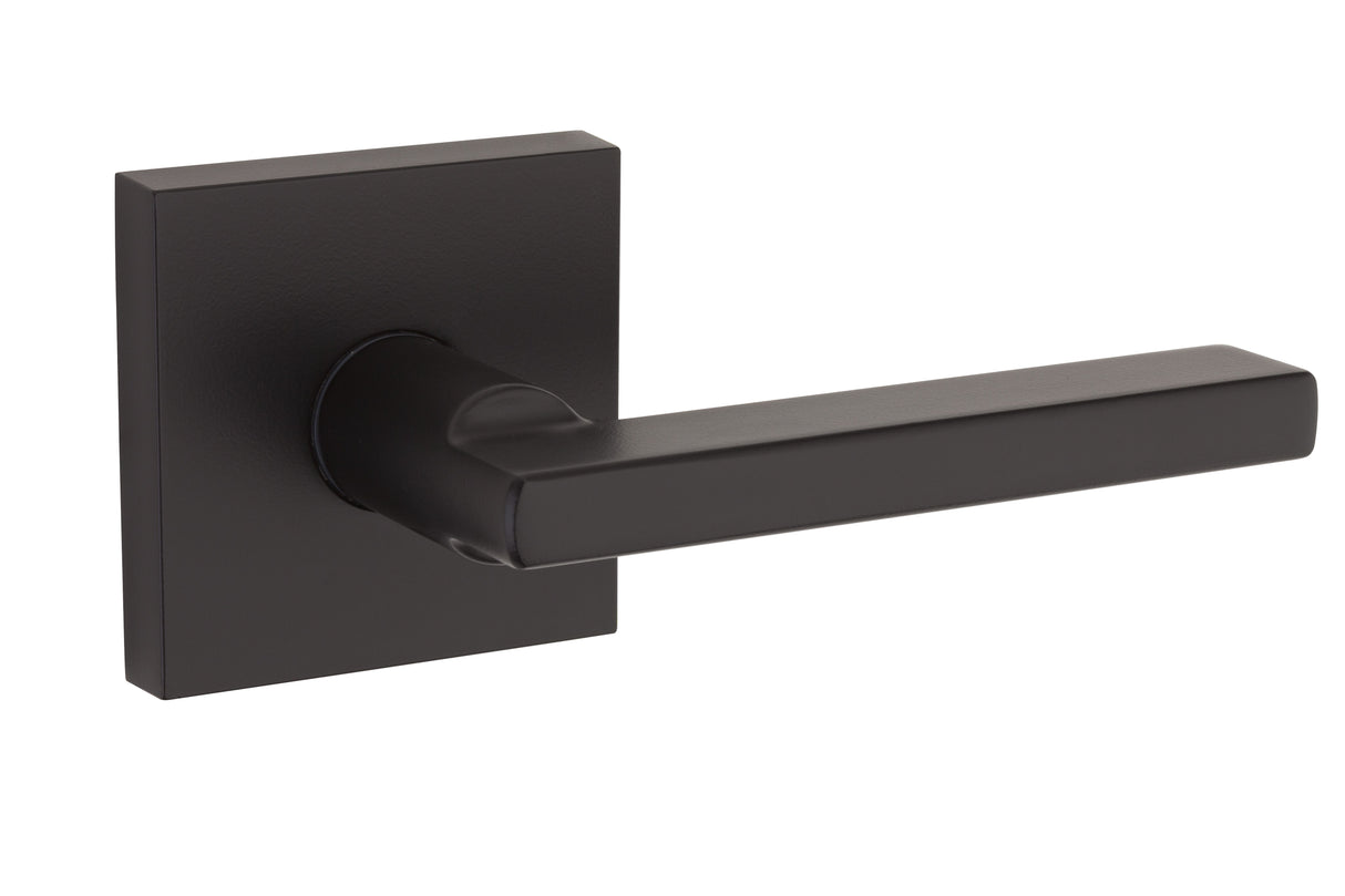 Kwikset 971HFLSQT-514 Single Cylinder Interior Halifax Lever Trim with Square Rose Matte Black Finish