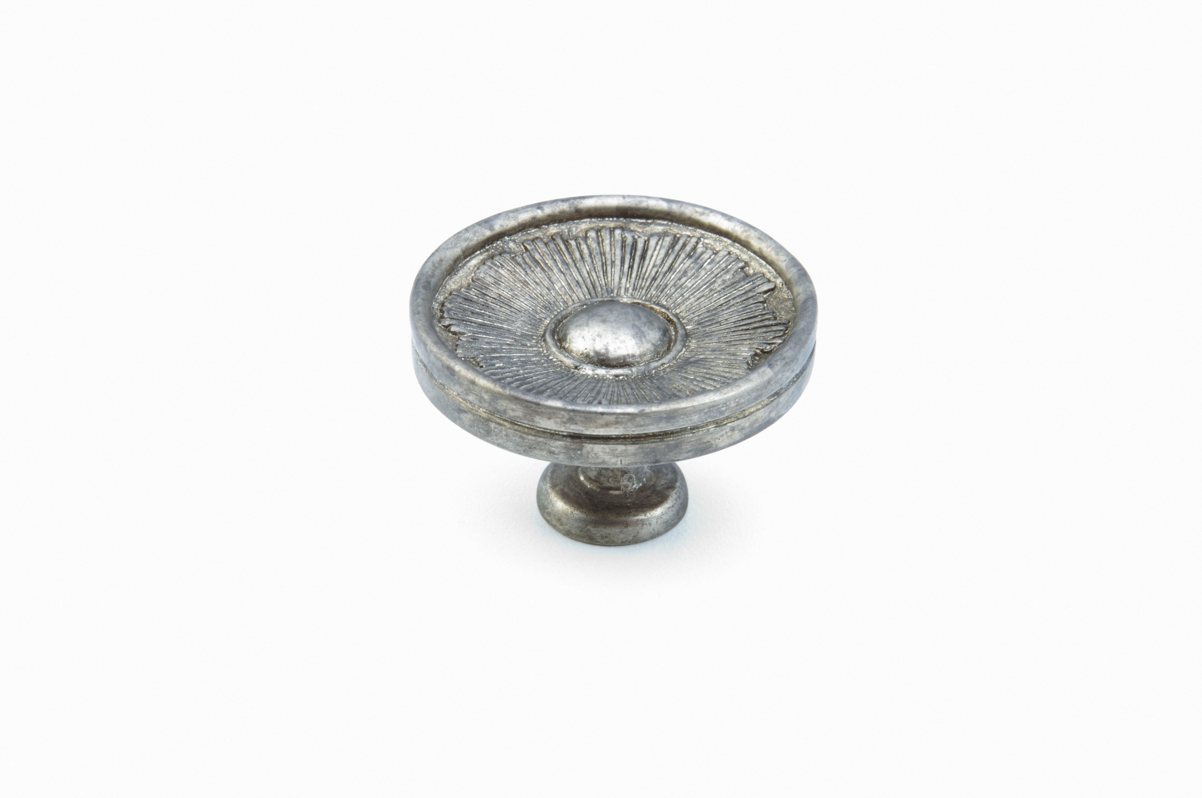 Schaub 972-SA 1-3/8" Sunburst Cabinet Knob Silver Antique Finish