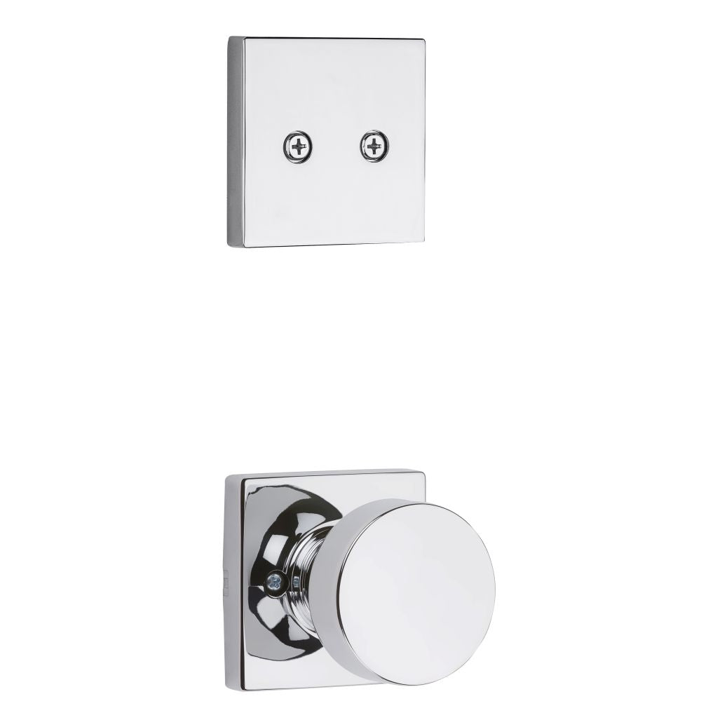 Kwikset 973PSKSQT-26 Dummy Interior Pismo Knob Trim with Square Rose Bright Chrome Finish
