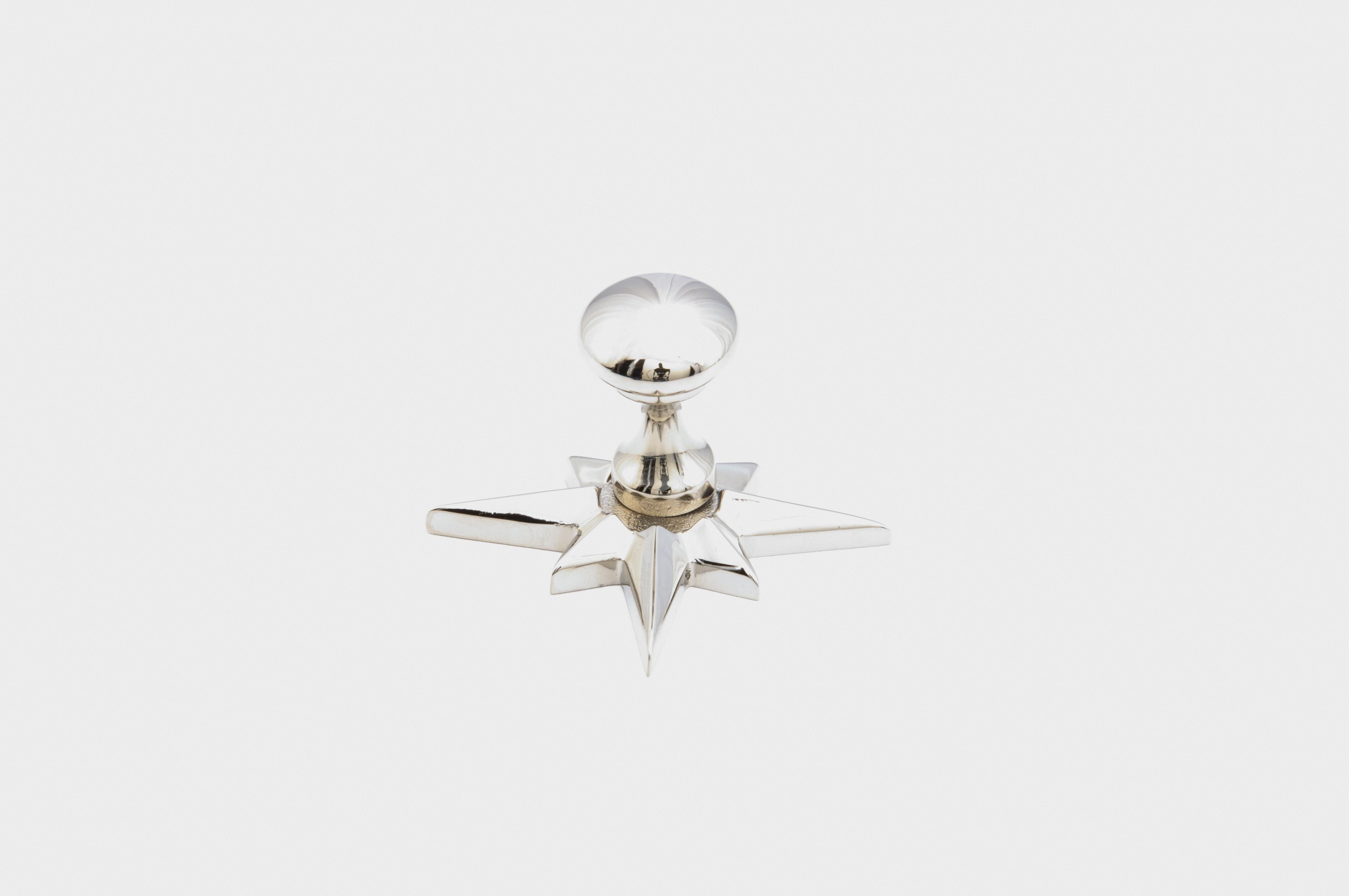 Schaub 982-PN 3/4" Sonata Round Cabinet Knob with Star Backplate Polished Nickel Finish Main image