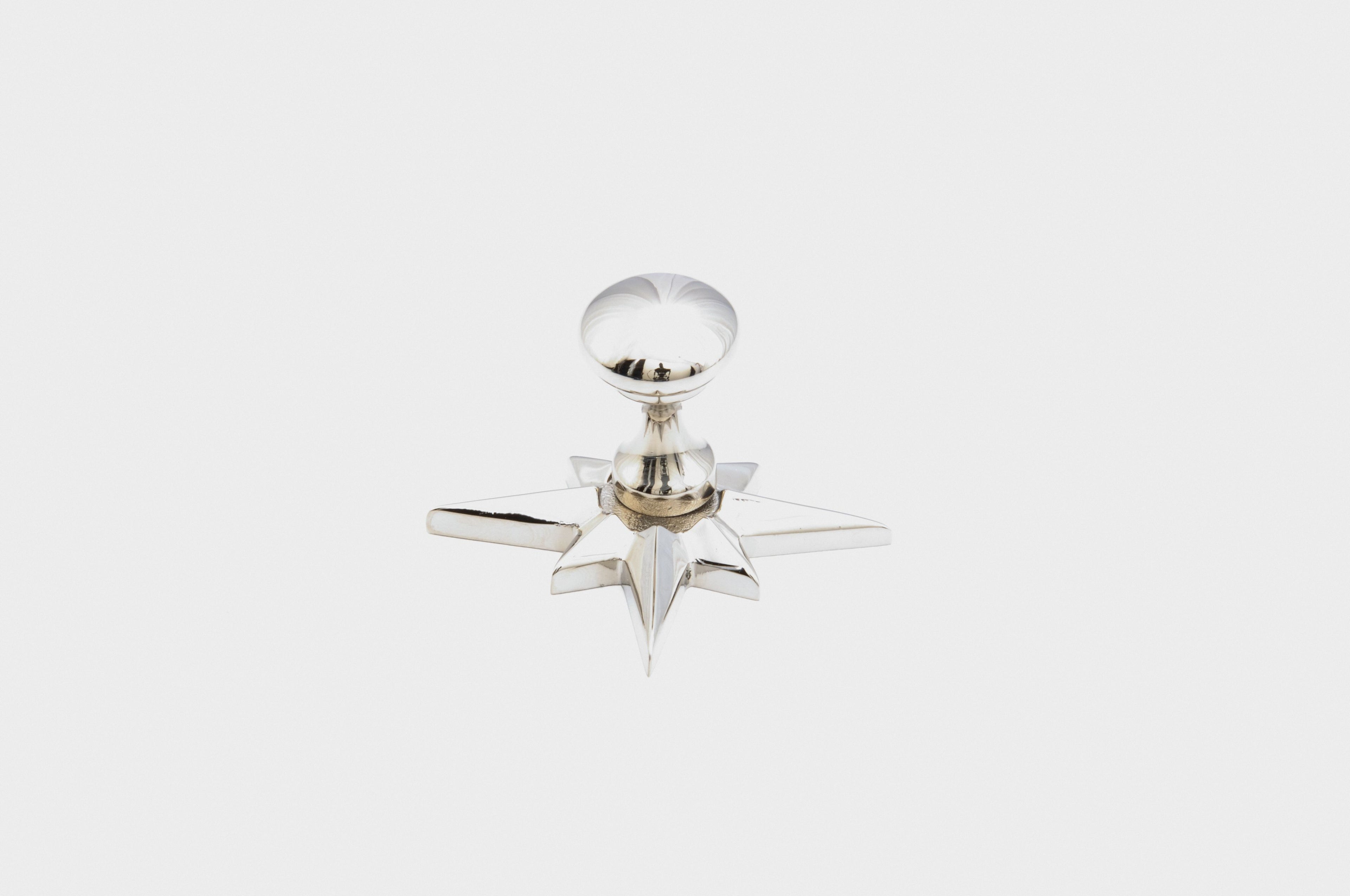 Schaub 982-PN 3/4" Sonata Round Cabinet Knob with Star Backplate Polished Nickel Finish