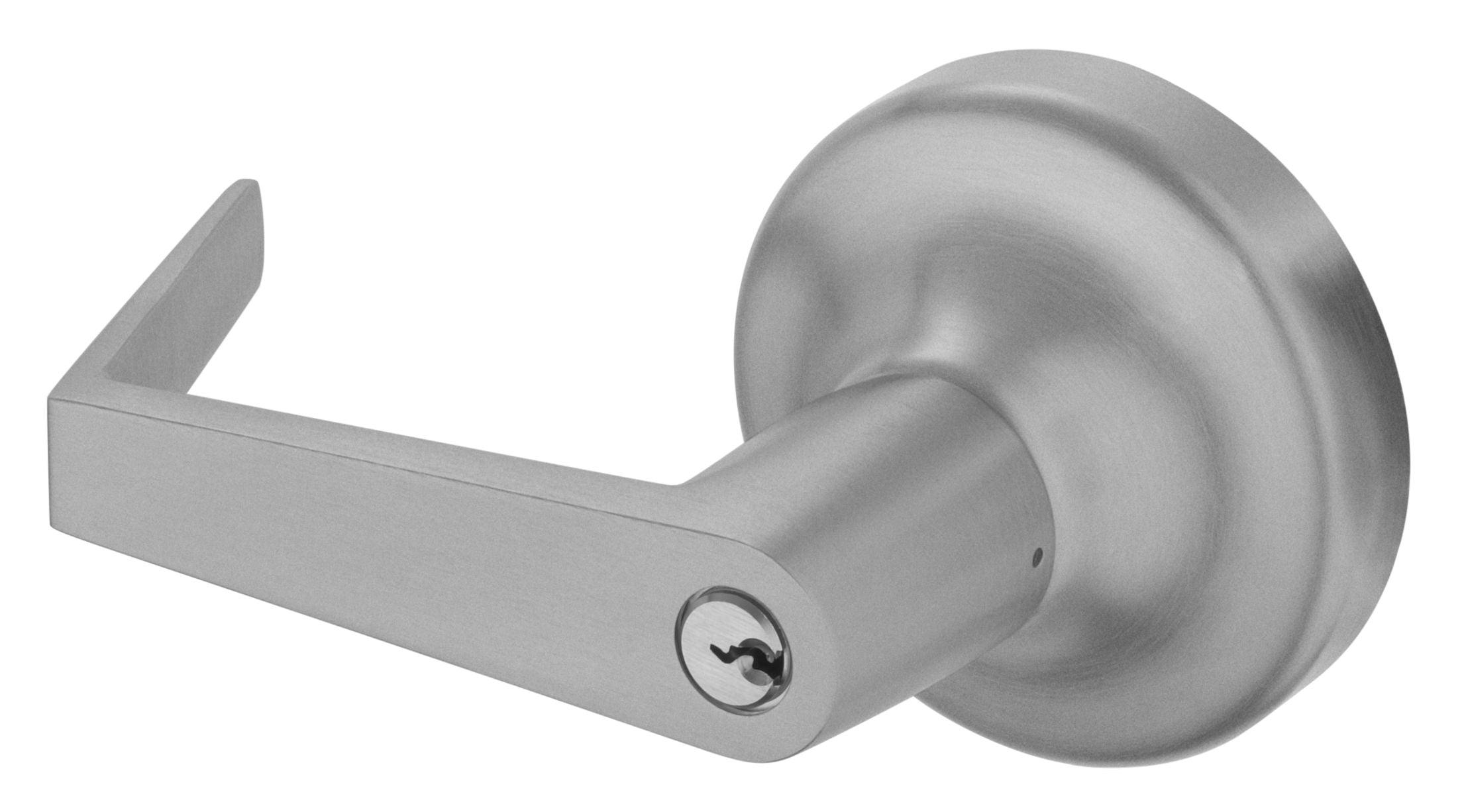 ASSA Abloy Accentra AU446F689 Augusta Key in Lever Classroom Rose Exit Device Trim 689 Aluminum Finish Main image