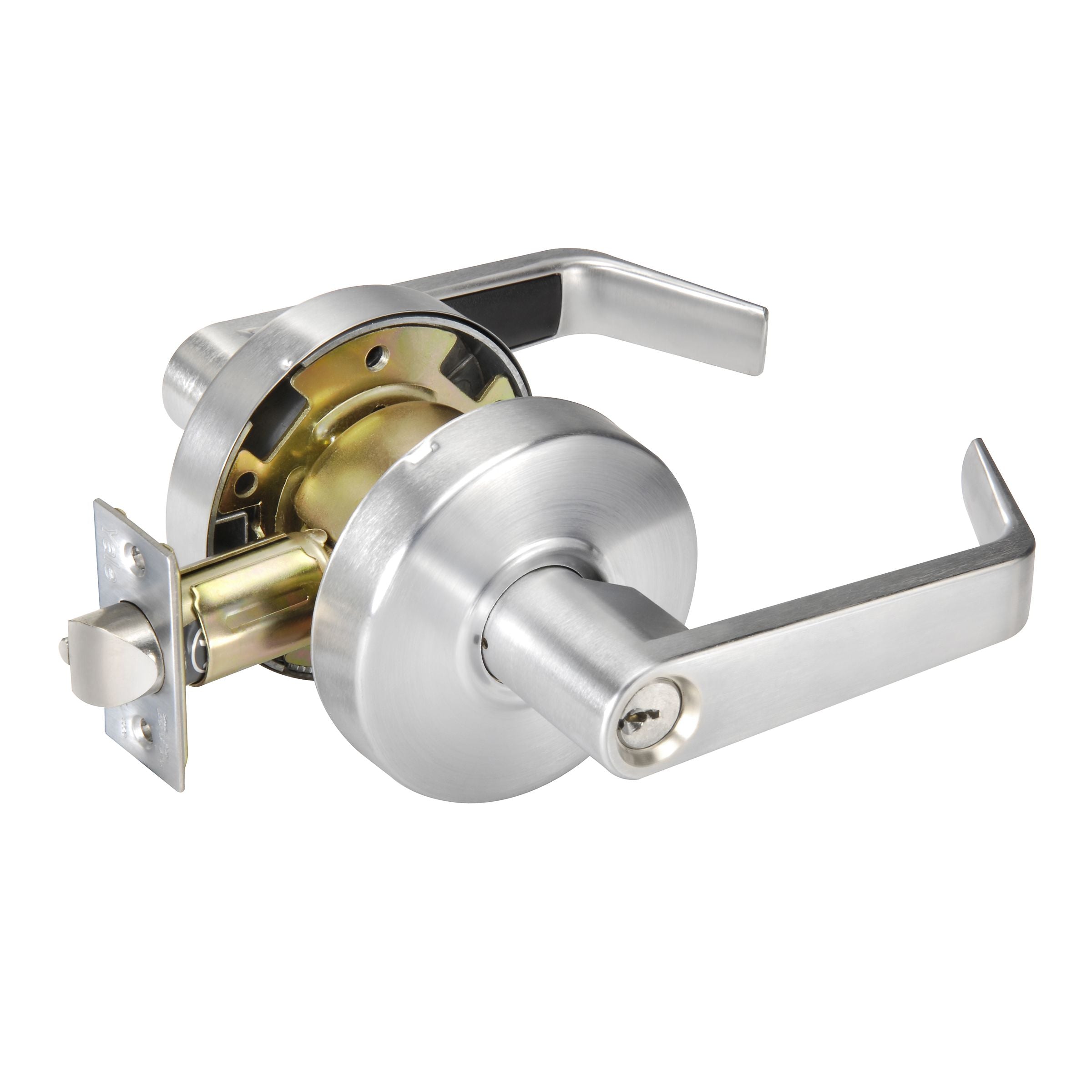 ASSA Abloy Accentra AU4605LN626 Storeroom Augusta Lever Grade 2 Cylindrical Lock with Para Keyway, MCD234 Latch, and 497-114 Strike US26D (626) Satin Chrome Finish Main image