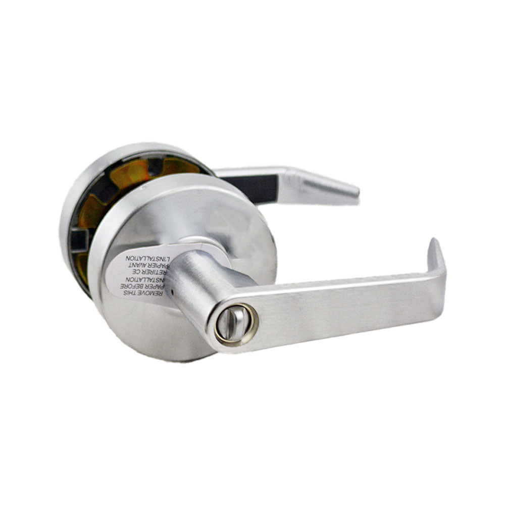 ASSA Abloy Accentra AU4607LN626 Office Entry Augusta Lever Grade 2 Cylindrical Lock with Para Keyway, MCD234 Latch, and 497-114 Strike US26D (626) Satin Chrome Finish Main image