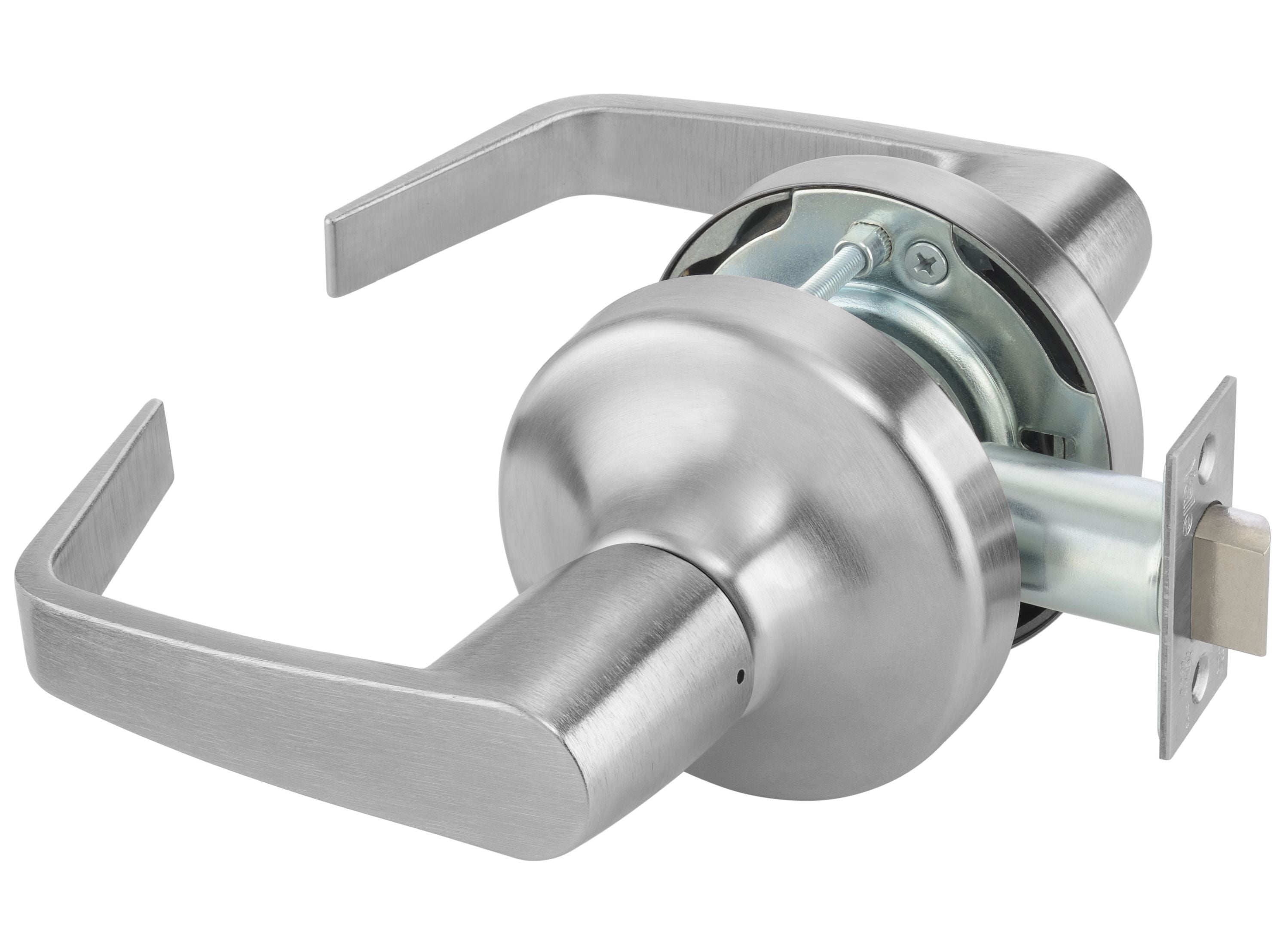 ASSA Abloy Accentra AU4701LN626 Passage Augusta Lever Grade 1 Cylindrical Lock with 693 Latch and 497-114 Strike US26D (626) Satin Chrome Finish Main image