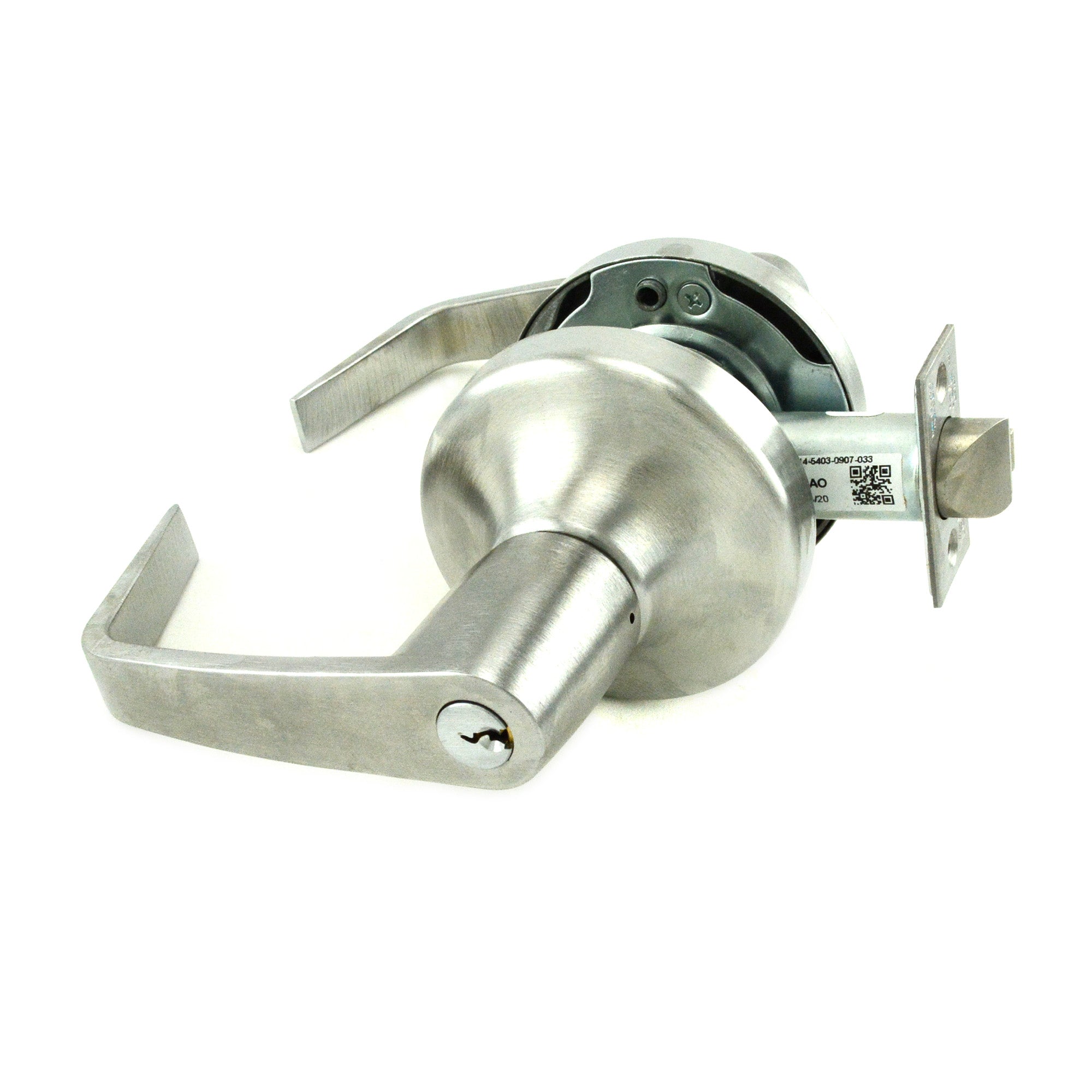 ASSA Abloy Accentra AU4707LN626 Office Entry Augusta Lever Grade 1 Cylindrical Lock with Para Keyway, 694 Latch, and 497-114 Strike US26D (626) Satin Chrome Finish Main image