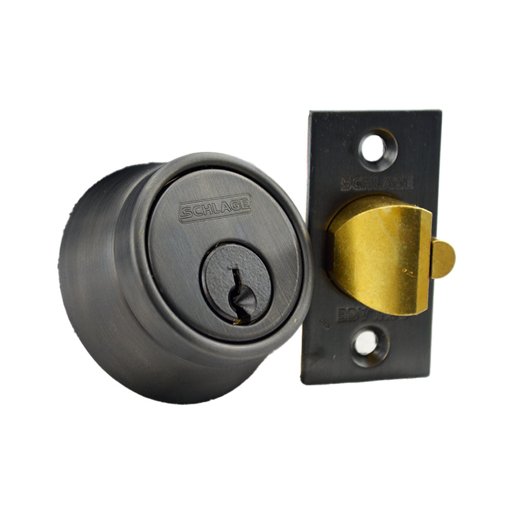 Schlage Commercial B252P613 Double Cylinder 6 Pin Deadlatch Deadbolt C Keyway with 12103 Latch 10001 Strike Oil Rubbed Bronze Finish Main image