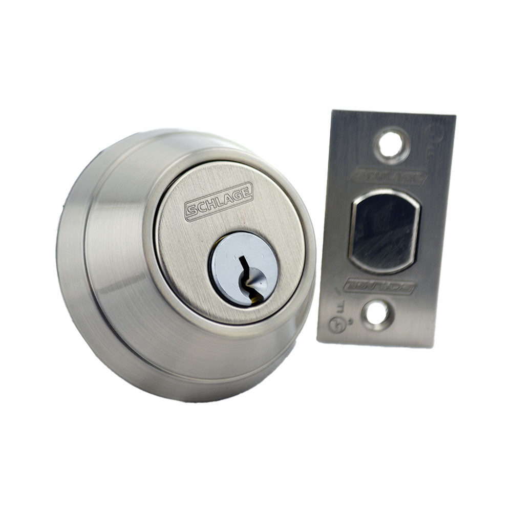 Schlage Commercial B662P619 Grade 1 Double Cylinder Deadbolt C Keyway with 12296 Latch and 10094 Strike Satin Nickel Finish Main image