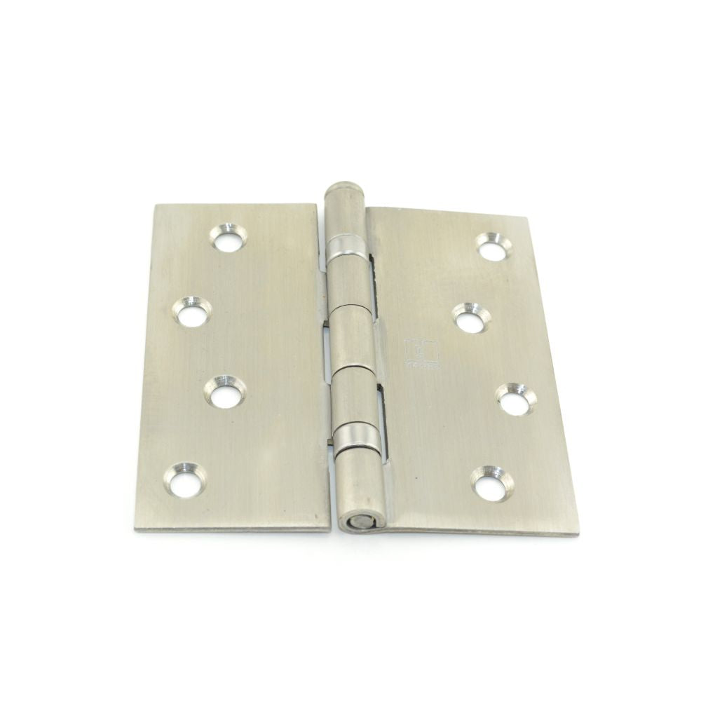 Hager BB1541432D 4" x 4" Square Corner Full Mortise Residential Weight Ball Bearing Hinge Satin Stainless Steel Finish
