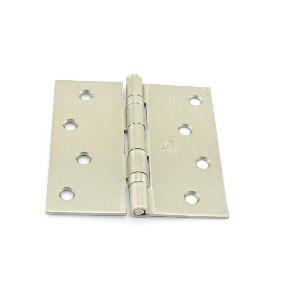 Hager BB1741415EA 4" x 4" Square Corner Ball Bearing Full Mortise Residential Weight Hinge Satin Nickel Finish