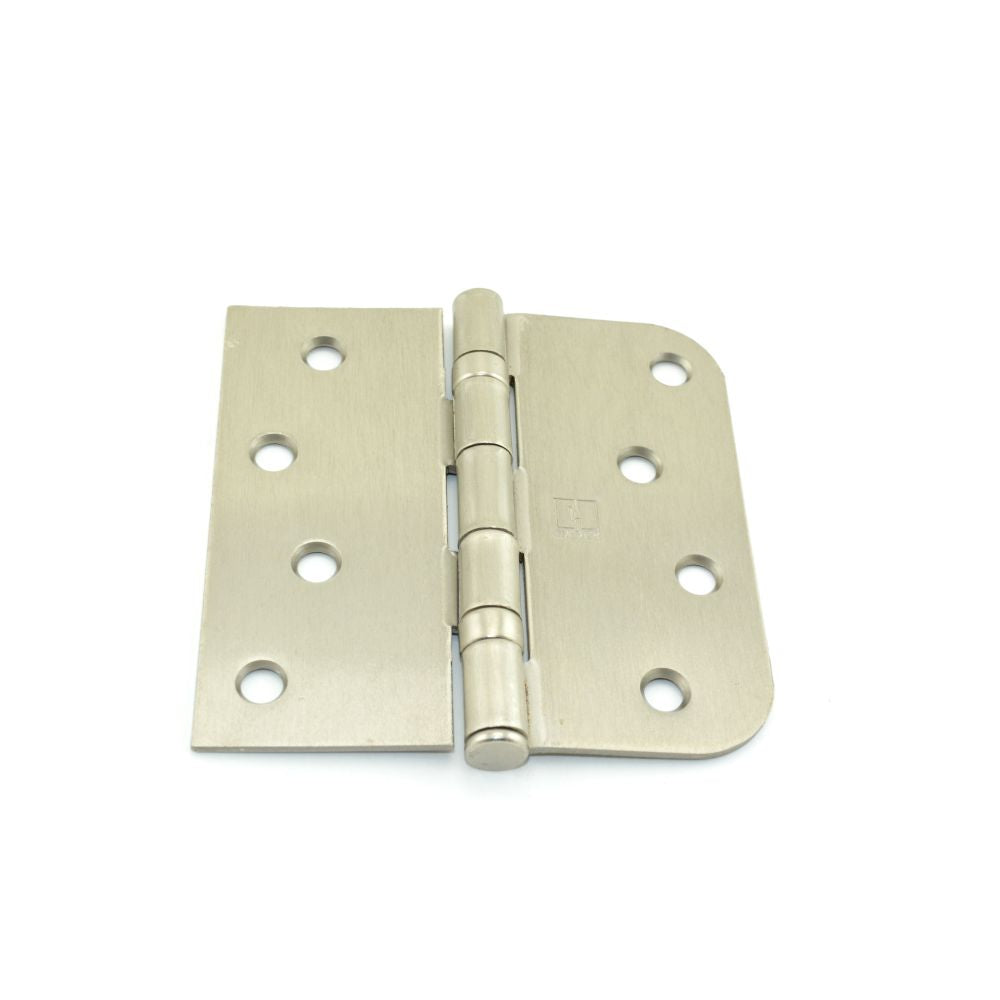 Hager BB1817415EA 4" x 4" Left Hand Square by 5/8” Radius Full Mortise Residential Weight Ball Bearing Hinge Satin Nickel Finish