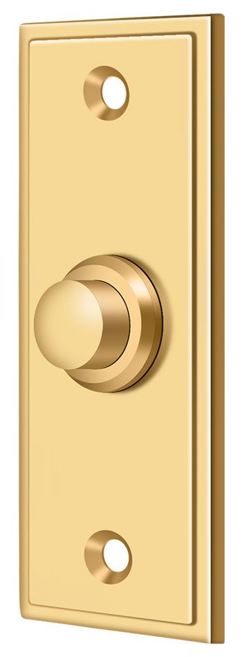 Deltana BBS333CR003 Bell Button; Rectangular Contemporary; Lifetime Brass Finish Main image