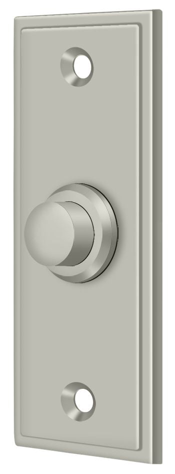 Deltana BBS333U15 Bell Button; Rectangular Contemporary; Satin Nickel Finish Main image