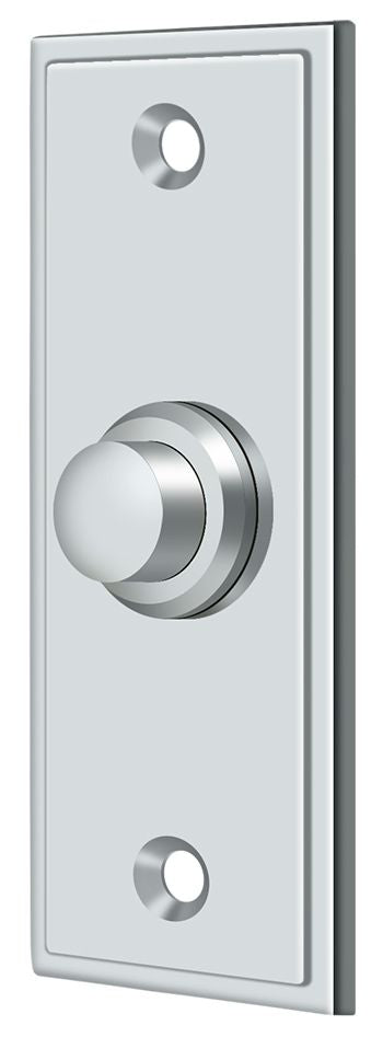 Deltana BBS333U26 Bell Button; Rectangular Contemporary; Bright Chrome Finish Main image