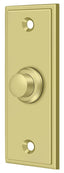 Deltana BBS333U3 Bell Button; Rectangular Contemporary; Bright Brass Finish