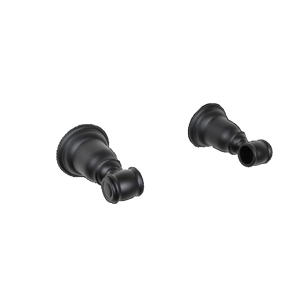 Pamex BC10BL13800 Pair of Charleston Collection 3/4" Round Towel Bar Posts Matte Black Finish