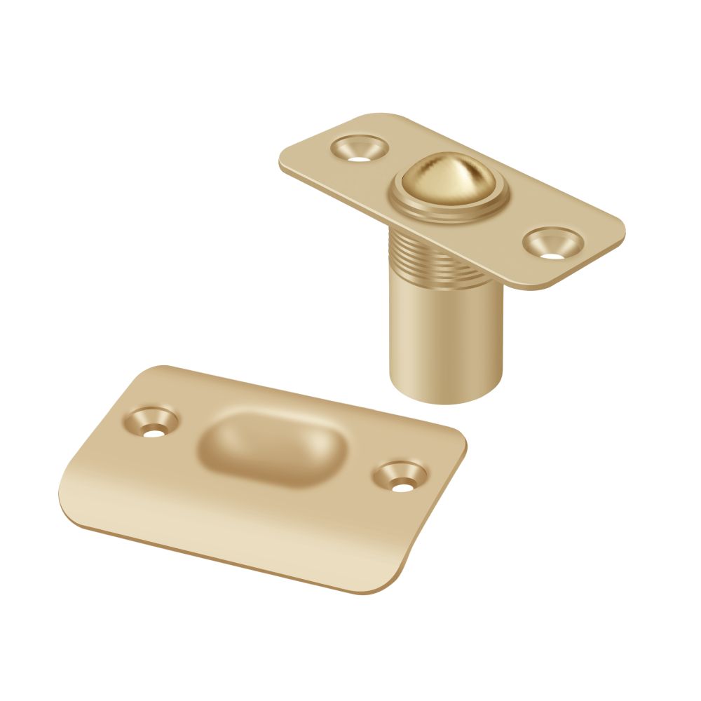 Deltana BC218RU4 Ball Catch; Round Corners Satin Brass Finish Main image