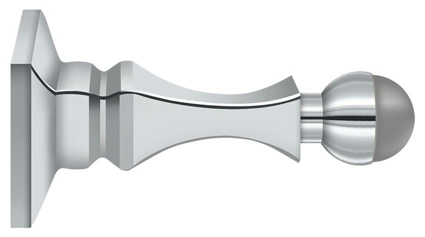 Deltana BDH35U26 3-1/2" Baseboard Door Bumper; Solid Brass; Bright Chrome Finish Main image