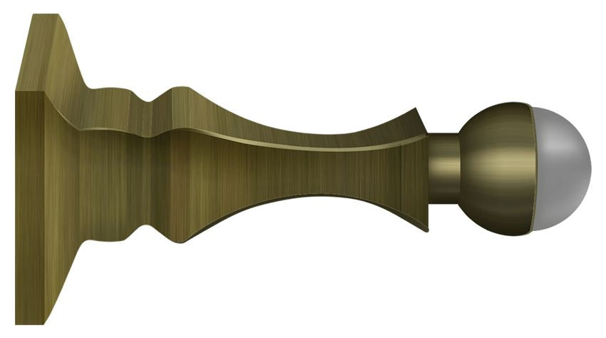 Deltana BDH35U5 3-1/2" Baseboard Door Bumper; Solid Brass; Antique Brass Finish Main image