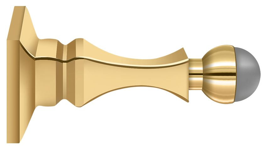 Deltana BDH35UCR003 3-1/2" Baseboard Door Bumper Solid Brass Lifetime Brass Finish Main image
