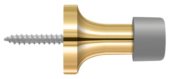 Deltana BDS125CR003 1-1/2" Baseboard Door Bumper; Solid Brass; Lifetime Brass Finish