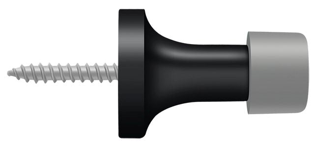 Deltana BDS125U19 1-1/2" Baseboard Door Bumper; Solid Brass; Black Finish Main image