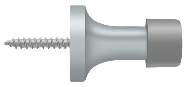 Deltana BDS125U26D 1-1/2" Baseboard Door Bumper; Solid Brass; Satin Chrome Finish Main image