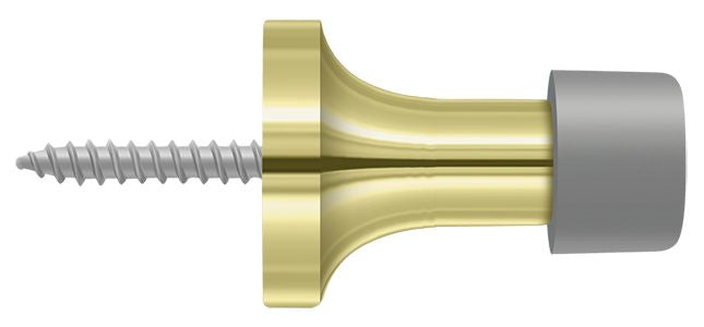 Deltana BDS125U3 1-1/2" Baseboard Door Bumper; Solid Brass; Bright Brass Finish Main image