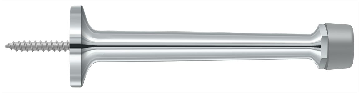 Deltana BDS425U26 4" Baseboard Door Bumper; Solid Brass; Bright Chrome Finish Main image