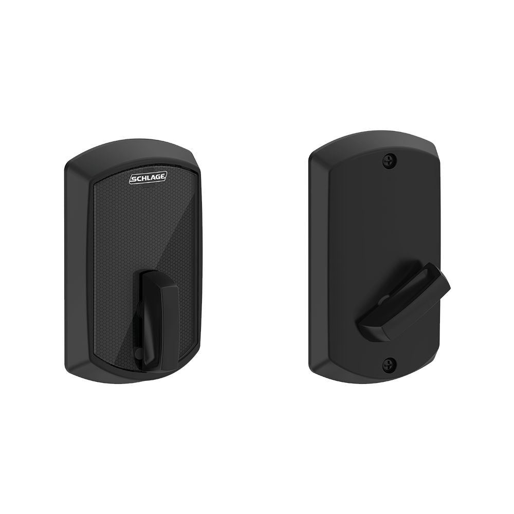 Schlage Electronic BE467FGRW622 Greenwich Control Keyless Smart Fire Rated Deadbolt with 12398 Latch and 10116 Strike Matte Black Finish