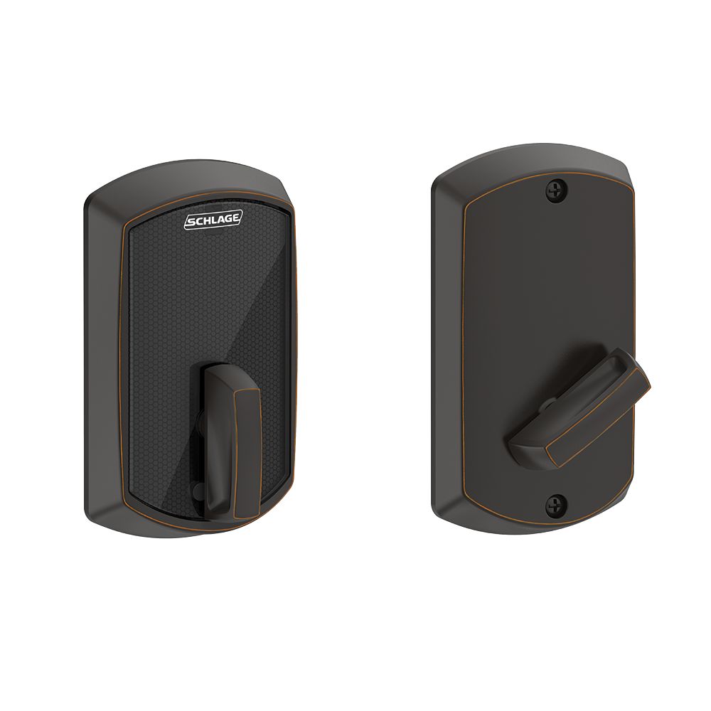Schlage Electronic BE467FGRW716 Greenwich Control Keyless Smart Fire Rated Deadbolt with 12398 Latch and 10116 Strike Aged Bronze Finish