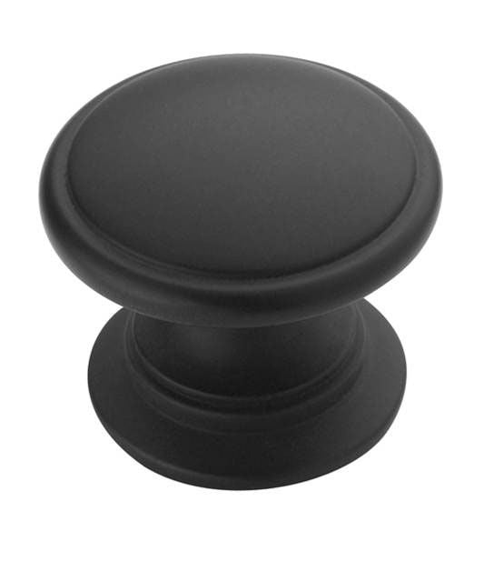 Amerock BP53012FB 1-1/4" (32 mm) Diameter Allison Value Cabinet Knob Flat Black Finish