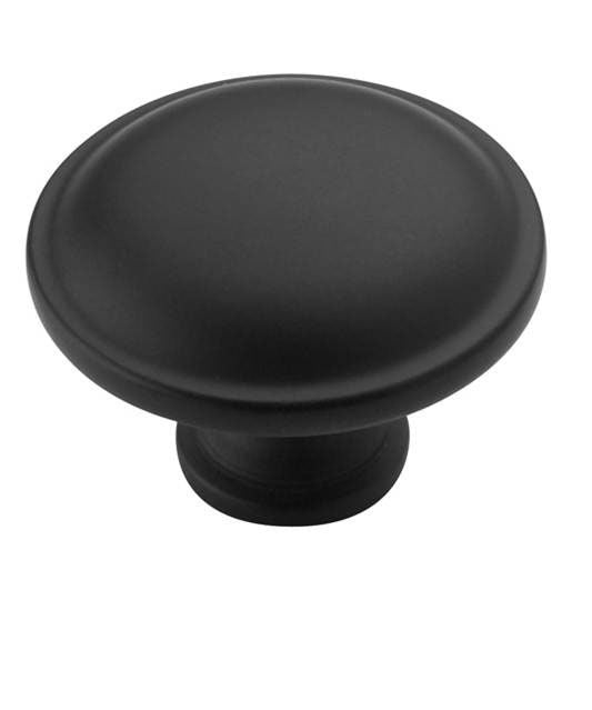Amerock BP53015FB 1-1/4" (32 mm) Diameter Allison Value Cabinet Knob Flat Black Finish
