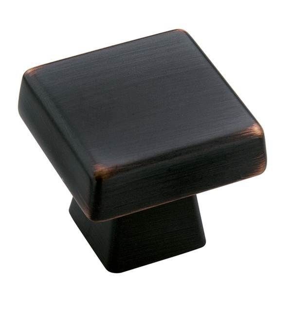 Amerock BP55271ORB 1-3/16" (30 mm) Blackrock Square Cabinet Knob Oil Rubbed Bronze Finish