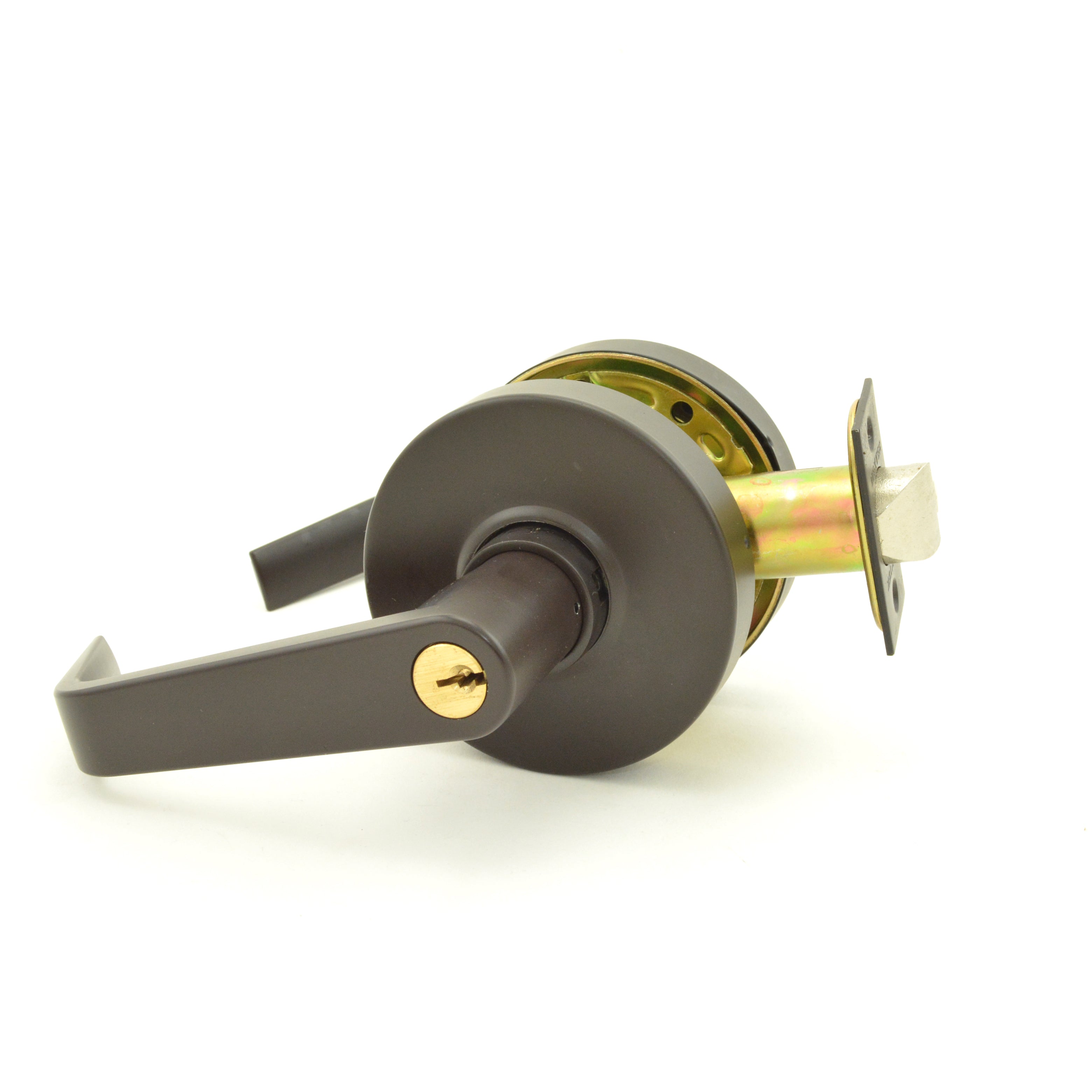 Dexter Commercial C1000ENTRR613KDC Entry / Office Grade 1 Regular Lever Clutching Cylindrical Lock with C Keyway; 2-3/4" Backset with 1-1/8" Face; and ANSI Strike Oil Rubbed Bronze Finish Main image