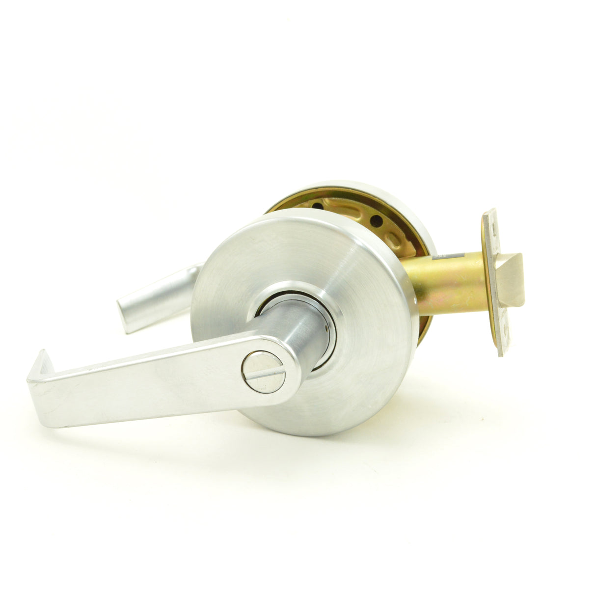 Dexter Commercial C1000PRIVR626 Privacy Grade 1 Regular Lever Clutching Cylindrical Lock with 2-3/4" Backset with 1-1/8" Face and ANSI Strike Satin Chrome Finish