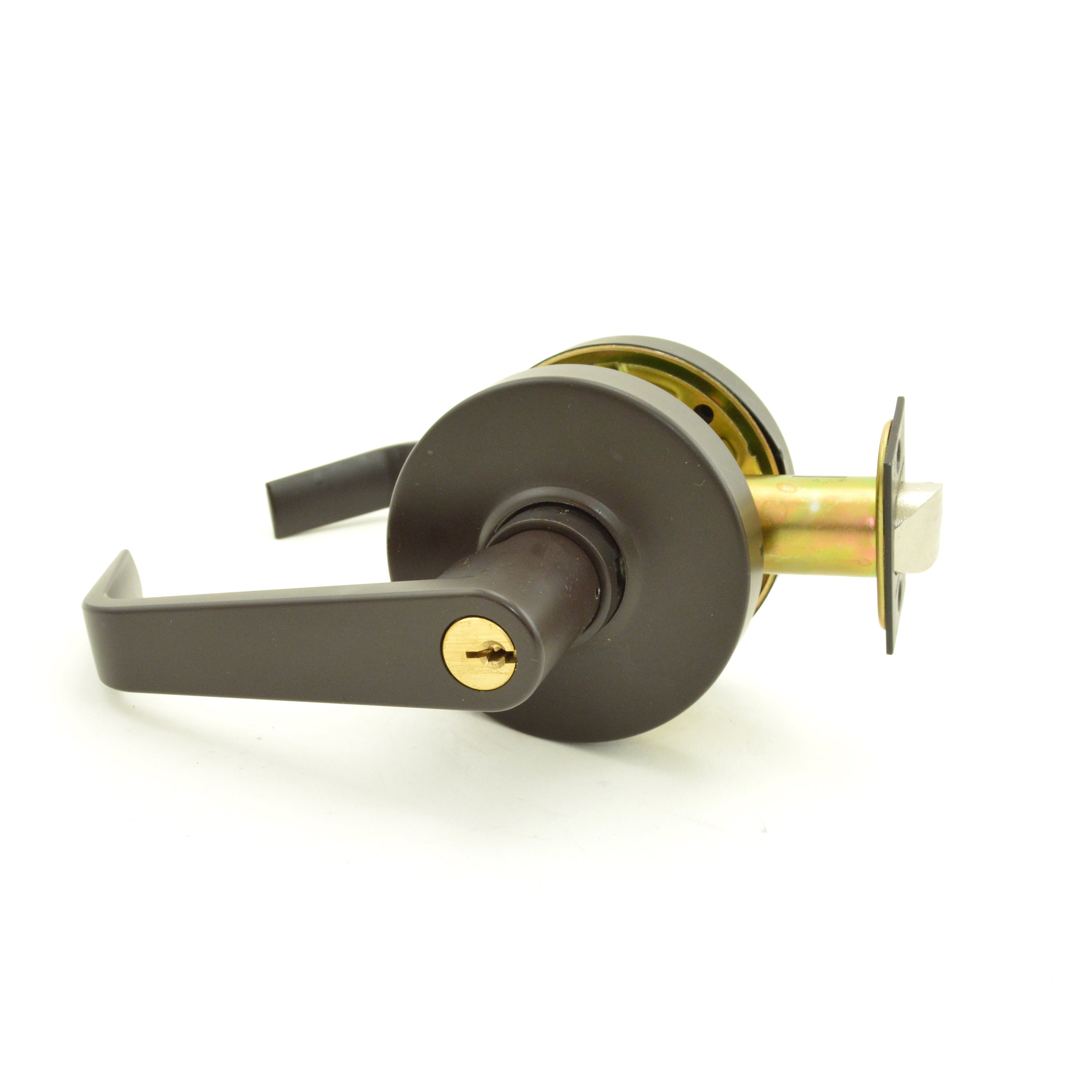 Dexter Commercial C1000STRMR613KDC Storeroom Grade 1 Regular Lever Clutching Cylindrical Lock with C Keyway; 2-3/4" Backset with 1-1/8" Face; and ANSI Strike Oil Rubbed Bronze Finish Main image