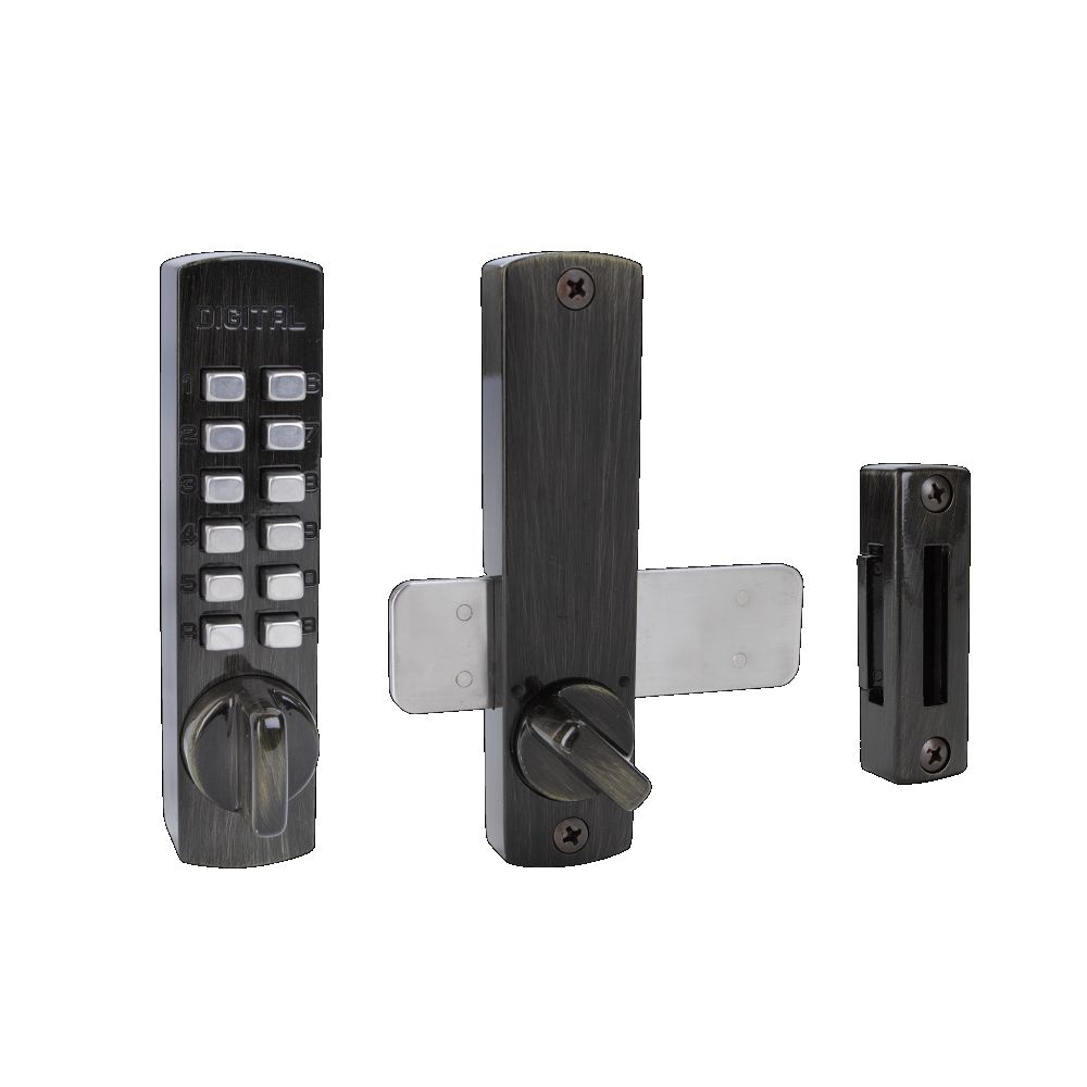 Lockey C120AB Mechanical Keyless Surface Mount Lock Antique Brass Finish