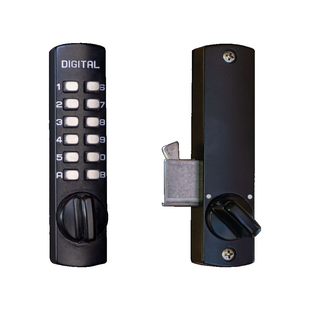 Lockey C150JBMG Mechanical Keyless Hook Bolt Lock Jet Black Marine Grade Finish