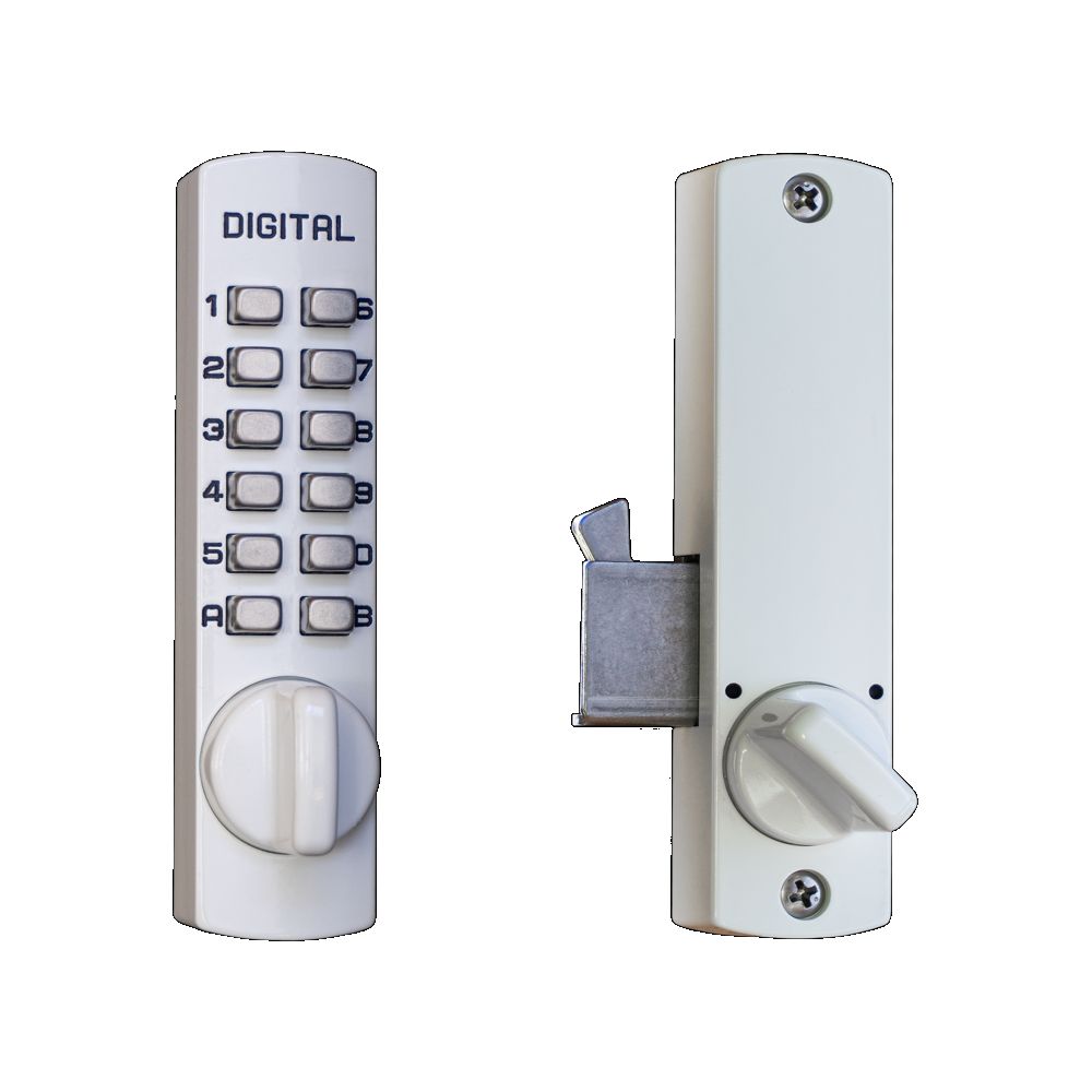 Lockey C150WH Mechanical Keyless Hook Bolt Lock White Finish