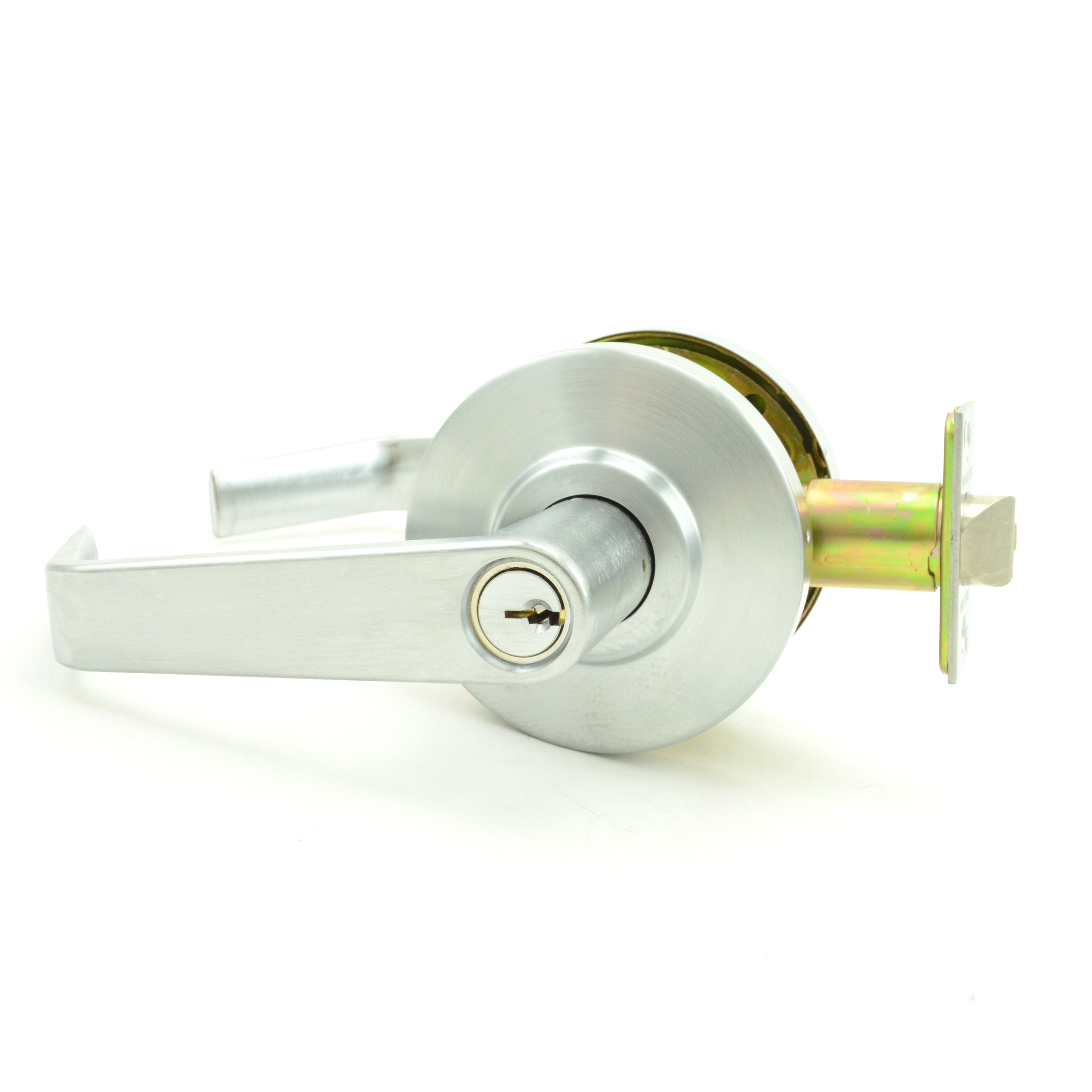 Dexter Commercial C2000ENTRR626KDC Entry / Office Grade 2 Regular Lever Non Clutching Cylindrical Lock with C Keyway; 2-3/4" Backset; and ANSI Strike Satin Chrome Finish Main image