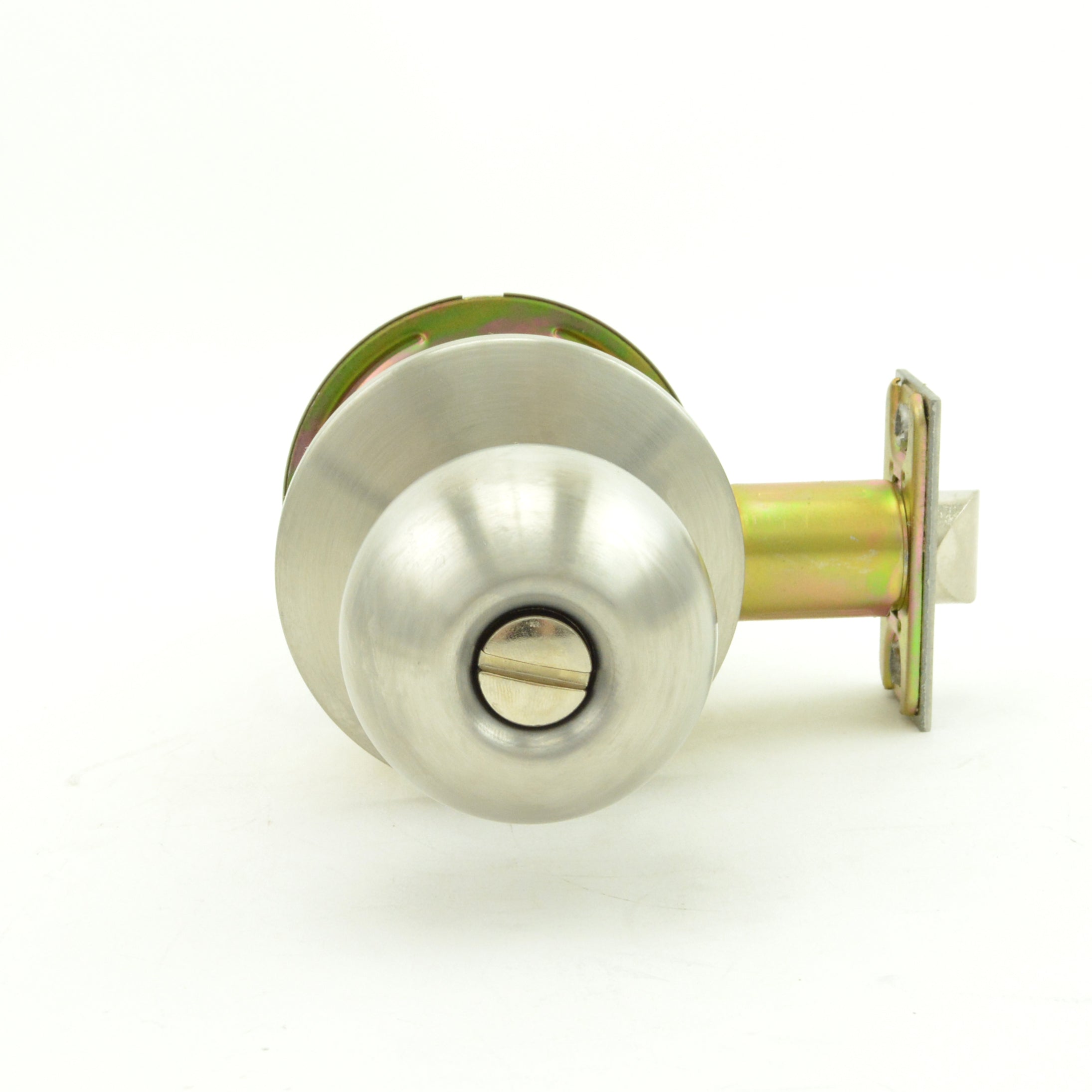 Dexter Commercial C2000PRIVB630 Privacy Grade 2 Ball Knob Non Clutching Cylindrical Lock with 2-3/4" Backset and ANSI Strike Satin Stainless Steel Finish Main image